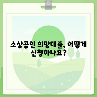 소상공인 희망대출 지원금 신청