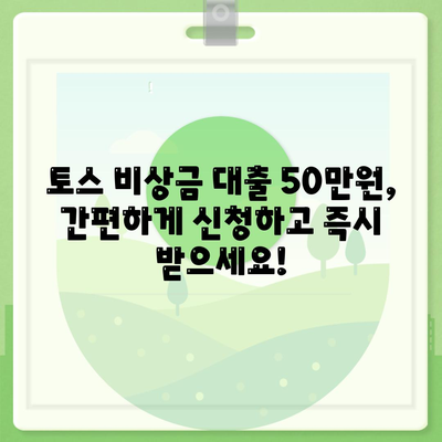 토스 비상금 대출 50만원