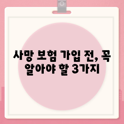 사망 보험 상담