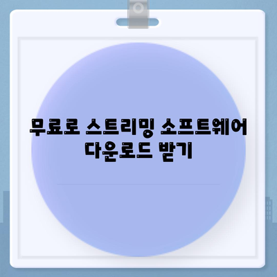 스트리밍 소프트웨어 다운로드