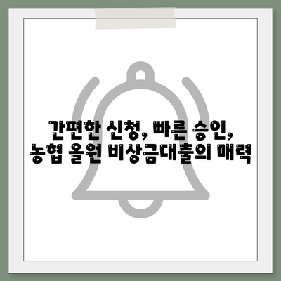 농협 올원 비상금대출