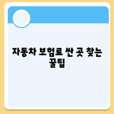 자동차 보험료싼곳