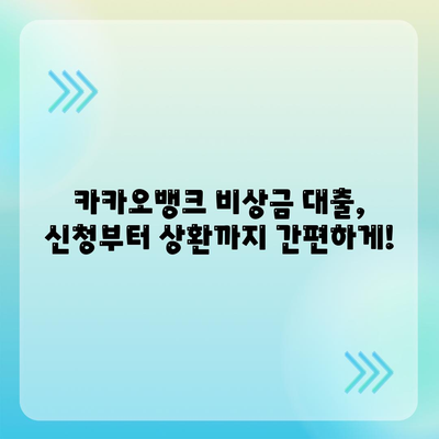 카카오뱅크 비상금 대출