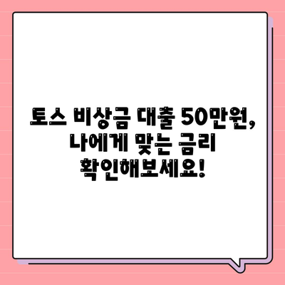 토스 비상금 대출 50만원