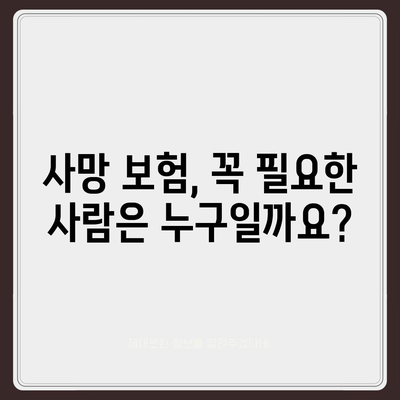 사망 보험 설계