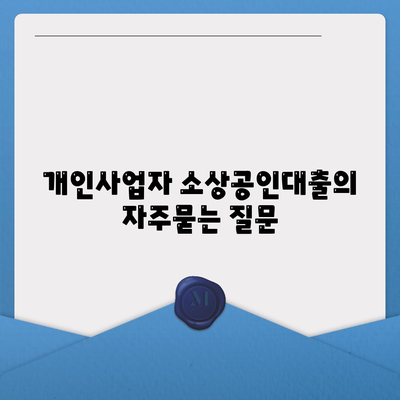 개인사업자 소상공인대출