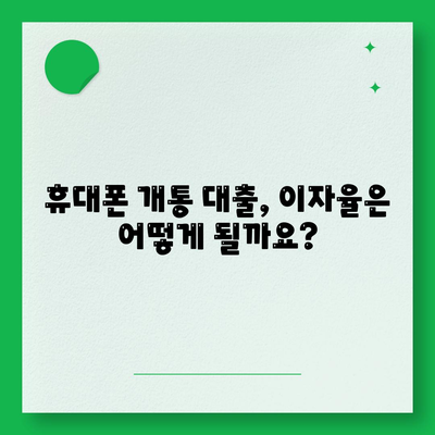 휴대폰 개통 대출 기준