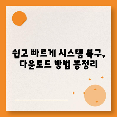 시스템 복구 다운로드