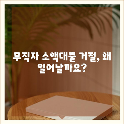 무직자 비상금 소액대출 거절, 이유와 대안 그리고 추가 정보 | 대출 가이드, 거절 이유, 대안, 추가 정보