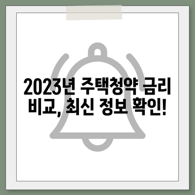 주택청약, 은행별 금리 비교 & 최저금리 찾기 | 주택청약, 금리 비교, 2023년, 은행 추천