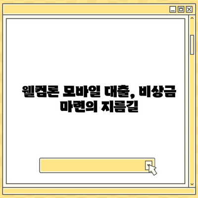 웰컴론 모바일 대출 이용 가이드| 신청부터 승인까지 | 웰컴론, 모바일 대출, 간편 대출, 비상금 대출