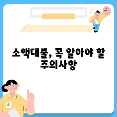 소액대출 조건