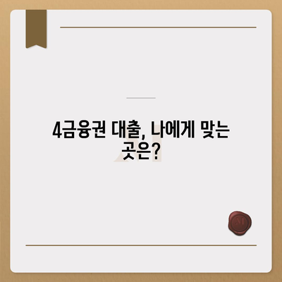 4금융권 대출 신청 가이드| 간편하고 빠르게 알아보세요 | 4금융권, 대출, 신청, 조건, 금리