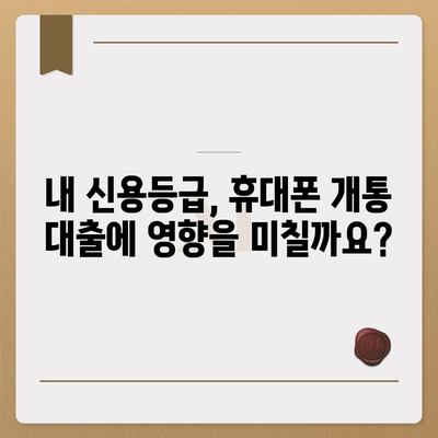 휴대폰 개통 대출, 어떤 기준으로 가능할까요? | 휴대폰 개통, 대출 조건, 신용등급, 통신사