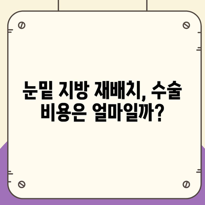 눈밑지방재배치 비용, 병원별 가격 비교 & 정보 가이드 | 눈밑 지방 재배치, 수술 비용, 가격, 정보, 후기