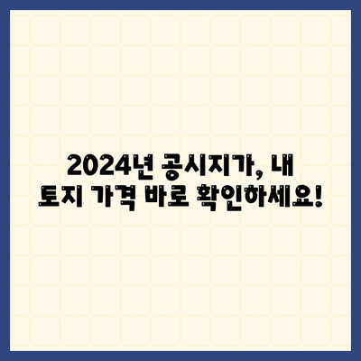 2024년 공시지가 조회| 간편하게 내 토지 가격 확인하세요 | 공시지가 조회, 토지 가격, 부동산 정보