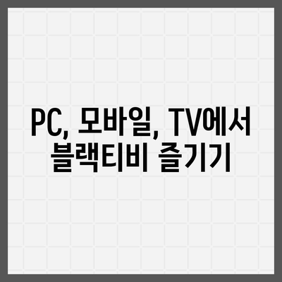 블랙티비 시청 방법| PC, 모바일, TV 연결까지 | 블랙티비 시청, 실시간 방송, 스트리밍, 무료 시청, IPTV