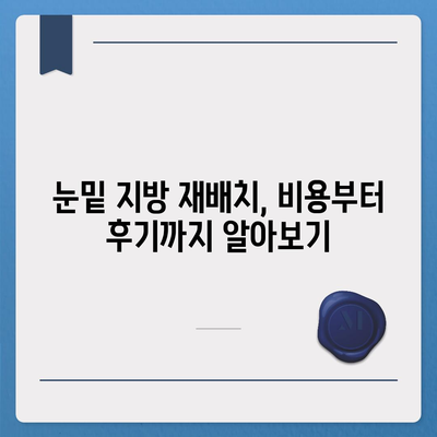 눈밑지방재배치 비용, 병원별 가격 비교 & 정보 가이드 | 눈밑 지방 재배치, 수술 비용, 가격, 정보, 후기