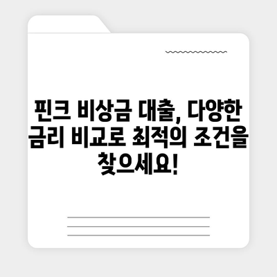 핀크 비상금 대출, 급할 때 딱! | 빠른 승인, 간편한 신청, 금리 비교