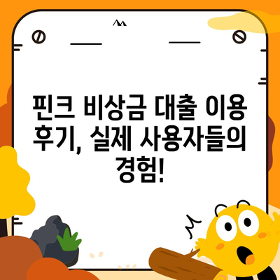 핀크 비상금 대출, 급할 때 딱! | 신청 조건, 한도, 금리, 후기 비교