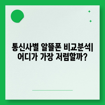 알뜰폰 요금제 가입 완벽 가이드 | 비교, 추천, 꿀팁