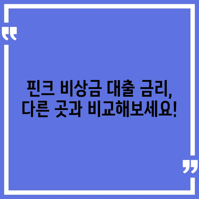 핀크 비상금 대출, 급할 때 딱! | 신청 조건, 한도, 금리, 후기 비교