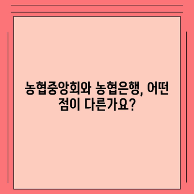 NH농협중앙회 vs 농협은행| 차이점 완벽 정리 | 농협, 금융, 협동조합, 차이점 비교