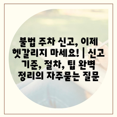 불법 주차 신고, 이제 헷갈리지 마세요! | 신고 기준, 절차, 팁 완벽 정리