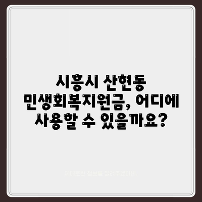 경기도 시흥시 산현동 민생회복지원금 | 신청 | 신청방법 | 대상 | 지급일 | 사용처 | 전국민 | 이재명 | 2024