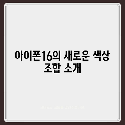 아이폰16 | 색감의 조화로 시선을 사로잡음