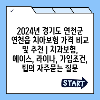 2024년 경기도 연천군 연천읍 치아보험 가격 비교 및 추천 | 치과보험, 에이스, 라이나, 가입조건, 팁