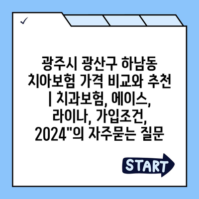 광주시 광산구 하남동 치아보험 가격 비교와 추천 | 치과보험, 에이스, 라이나, 가입조건, 2024"