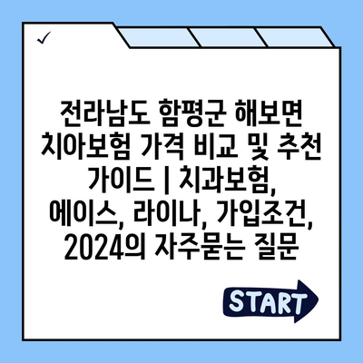 전라남도 함평군 해보면 치아보험 가격 비교 및 추천 가이드 | 치과보험, 에이스, 라이나, 가입조건, 2024