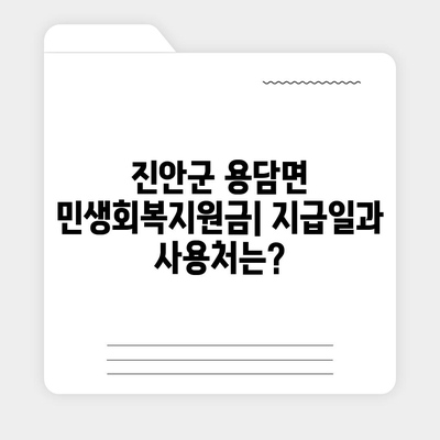 전라북도 진안군 용담면 민생회복지원금 | 신청 | 신청방법 | 대상 | 지급일 | 사용처 | 전국민 | 이재명 | 2024