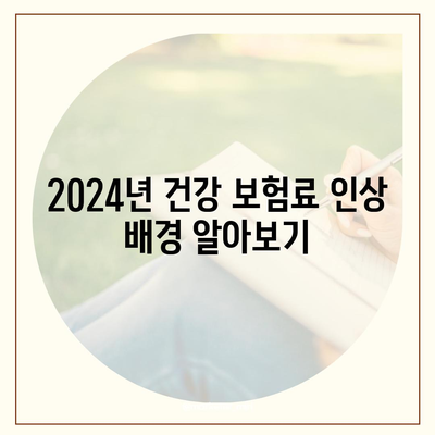 2024년 건강 보험료 인상 원인과 절약 팁