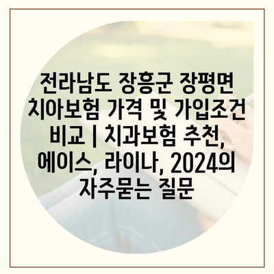 전라남도 장흥군 장평면 치아보험 가격 및 가입조건 비교 | 치과보험 추천, 에이스, 라이나, 2024