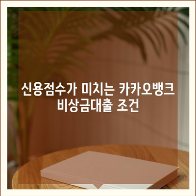 카카오뱅크 비상금대출 조건