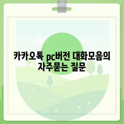 카카오톡 pc버전 대화모음