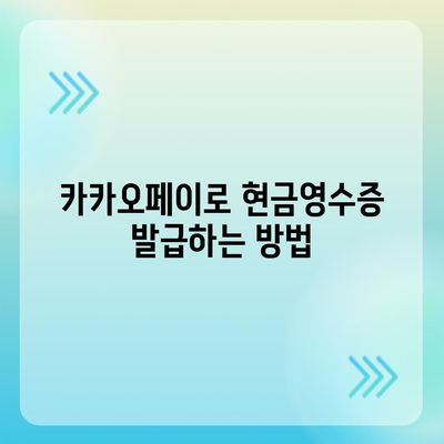 카카오페이 현금영수증 발급, 확인, 수정 절차