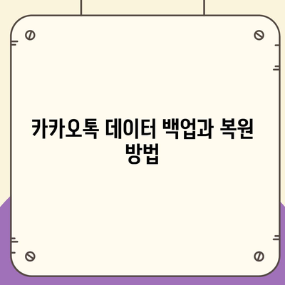 카카오톡 데이터관리