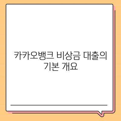 카카오뱅크 비상금 대출 신청 절차