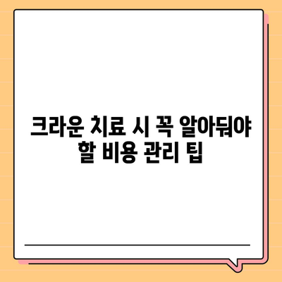 크라운 보험과 치아 치료 비용 절감 플랜 총정리| 스마트한 비용 관리 방법과 팁 | 치아 건강, 보험 플랜, 비용 절감"