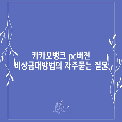 카카오뱅크 pc버전 비상금대방법