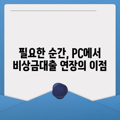 카카오뱅크 pc버전 비상금대출 pc버전 연장