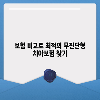 무진단형 치아보험 한눈에 비교하기| 최고의 선택을 위한 실용 가이드 | 치아보험, 보험 비교, 무진단형