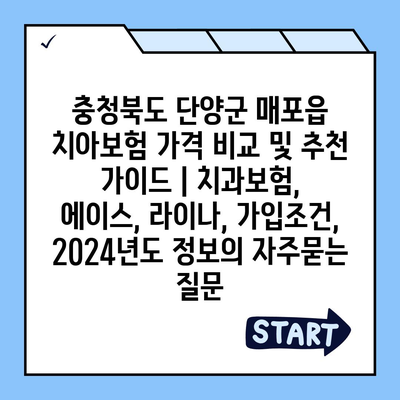 충청북도 단양군 매포읍 치아보험 가격 비교 및 추천 가이드 | 치과보험, 에이스, 라이나, 가입조건, 2024년도 정보