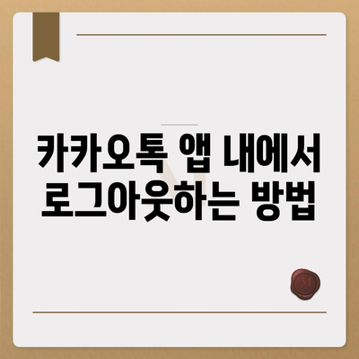 아이패드에서 카카오톡 로그아웃하는 두 가지 방법