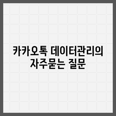 카카오톡 데이터관리