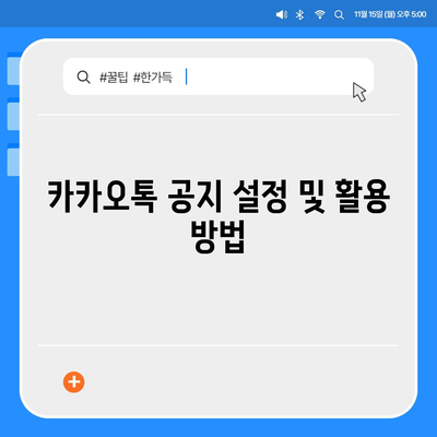 카카오톡 공지