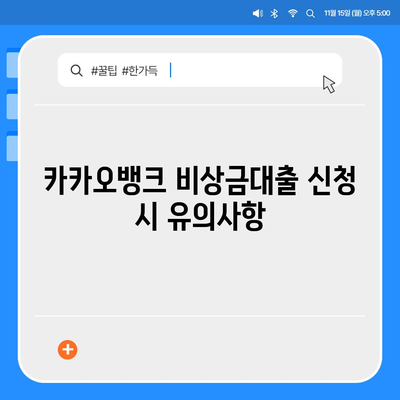 카카오뱅크 비상금대출 조건